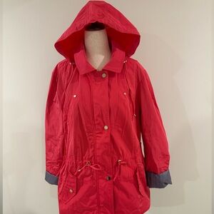 Charter Club Vibrant Red Water-Resistant Rain Jacket